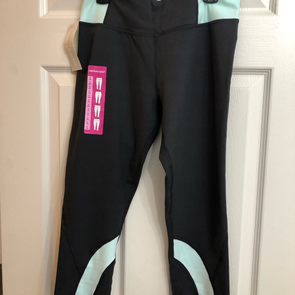 Women’s Black and Mint Athletic Leggings